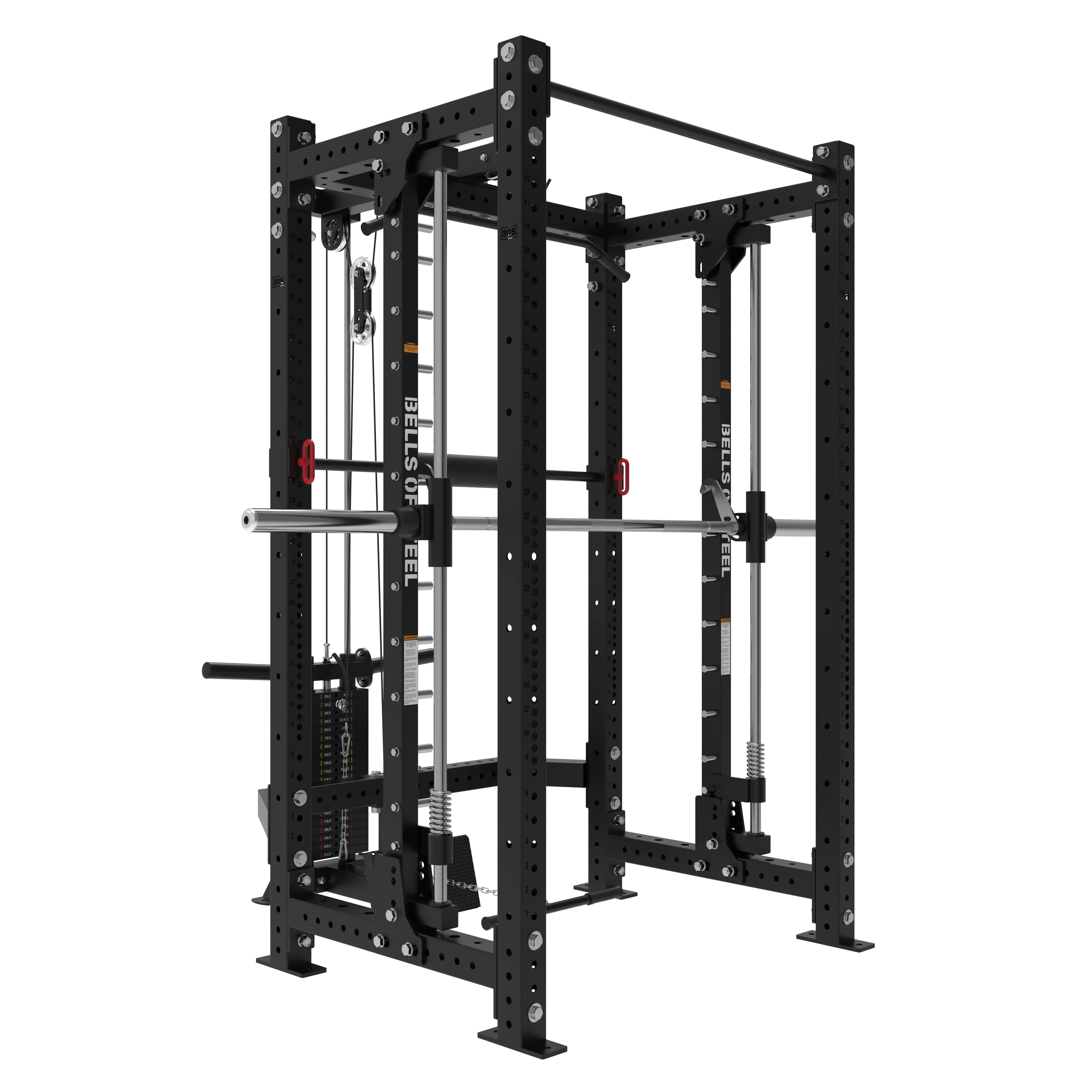 Smith Machine Rack With Lat Pulldown - Hydra (3" x 3", ⅝" Holes) - Image 2