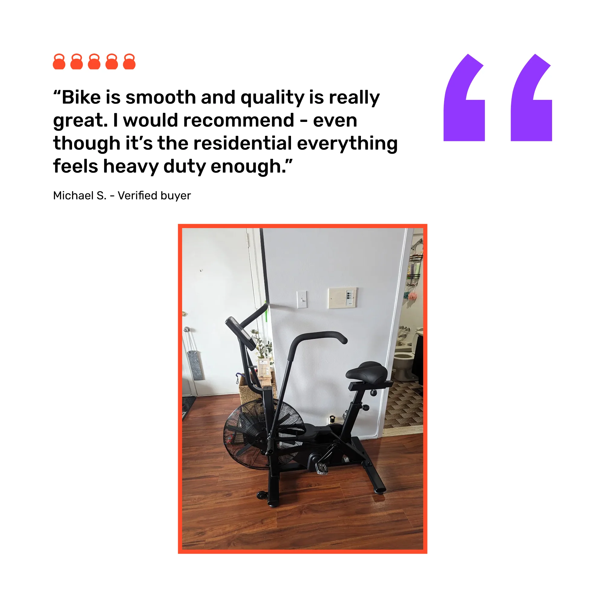 Residential Air Bike with Wind Guard - Image 10