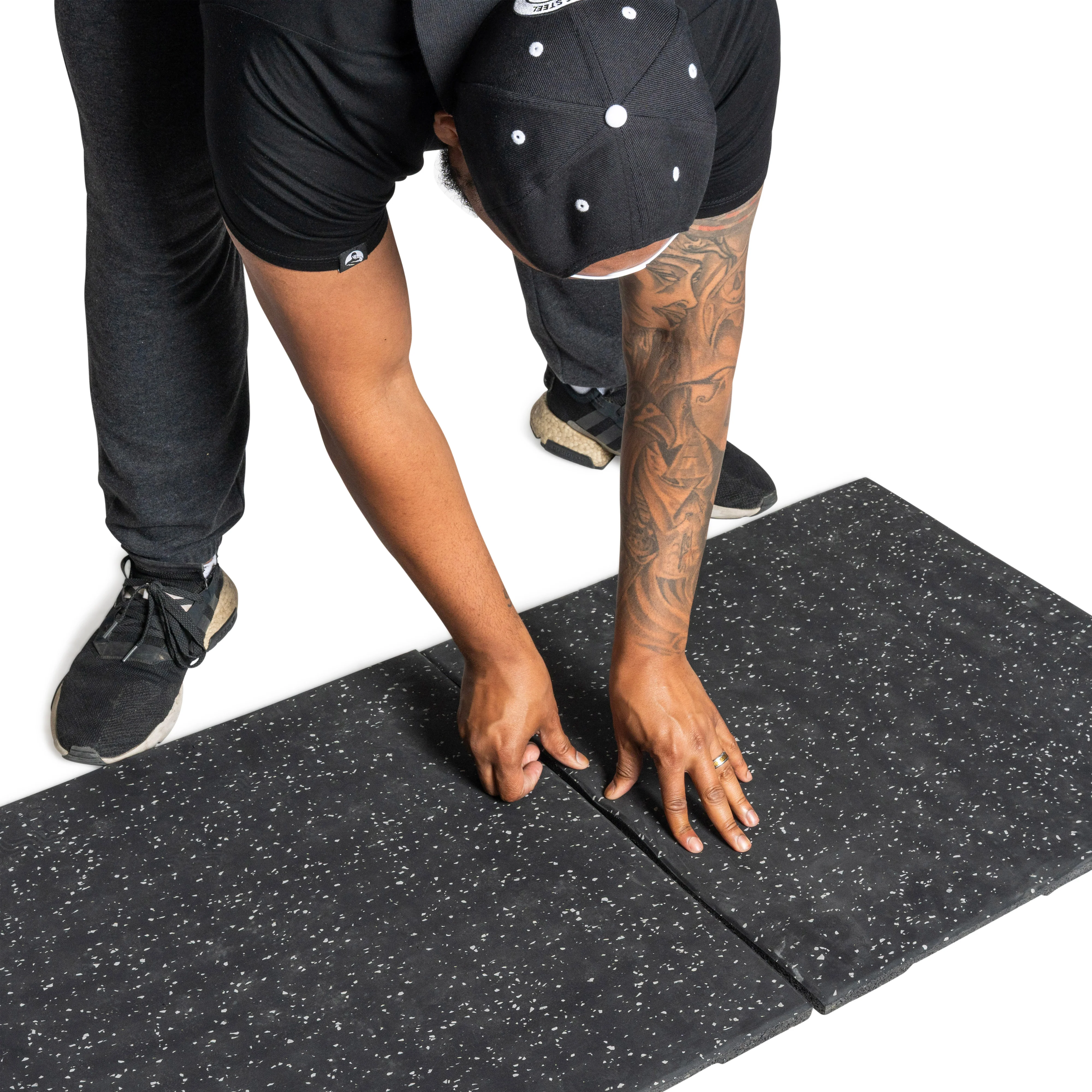 Rubber Flooring Gym Mat 24" x 24" (Set of 2) - Image 3